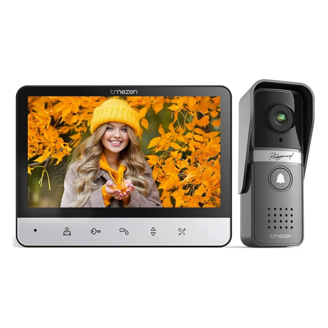 TMEZON Videoportero 4 Hilos con Monitor 7 Zoll y Timbre - Vista en Vivo y Conver