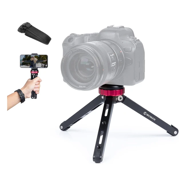 Kleine Tischstativ Moman TR01 - CNC Aluminium - 80 kg Traglast - für Canon Sony Nikon Panasonic - DSLR Kamera Smartphone Gimbal - Pink