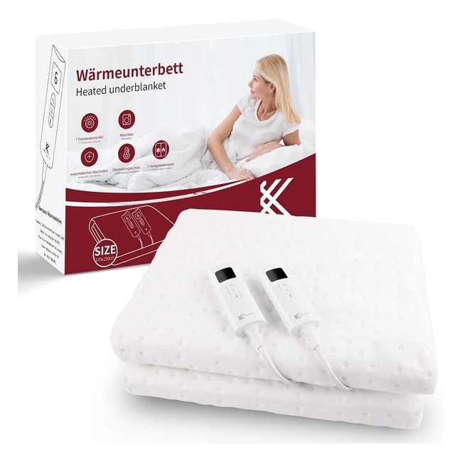 Scaldaletto Elettrico Matrimoniale Redkey 170x150 cm - 7 Temperature - Spegnimento Automatico