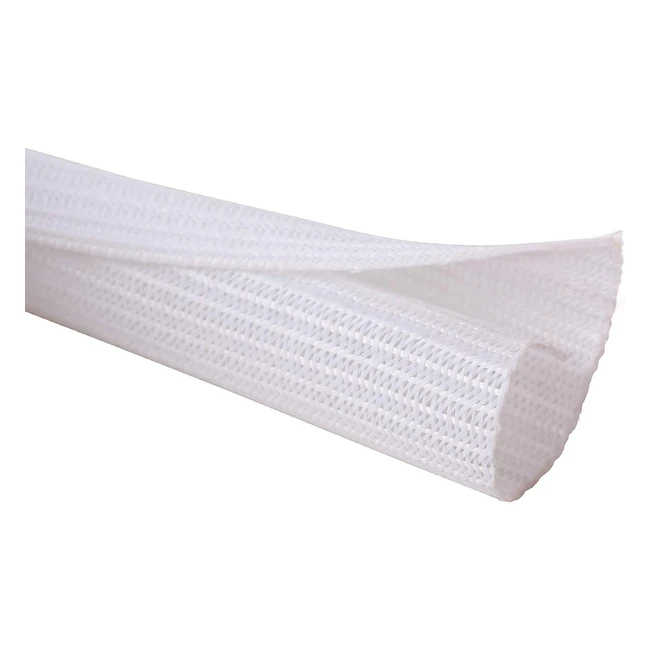 Alex Tech 10ft Cord Protector Wire Loom Tubing Sleeve Split Sleeving - White
