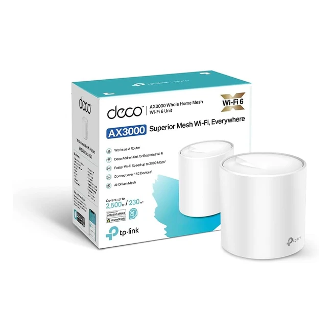 TP-Link Deco X50 AX3000 WiFi 6 Add On Single Unit - Whole Home Mesh Pack for Ext