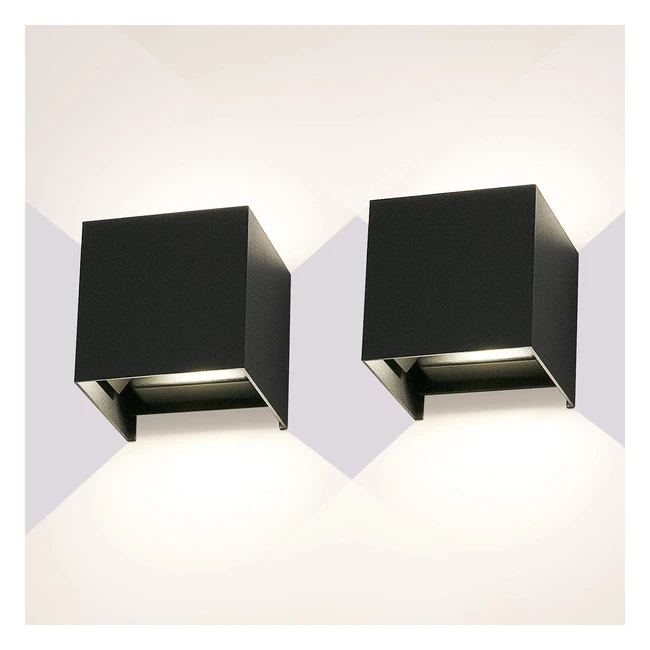 Applique LEDMO 2 Pezzi InternoEsterno 12W Nero IP65 4000K