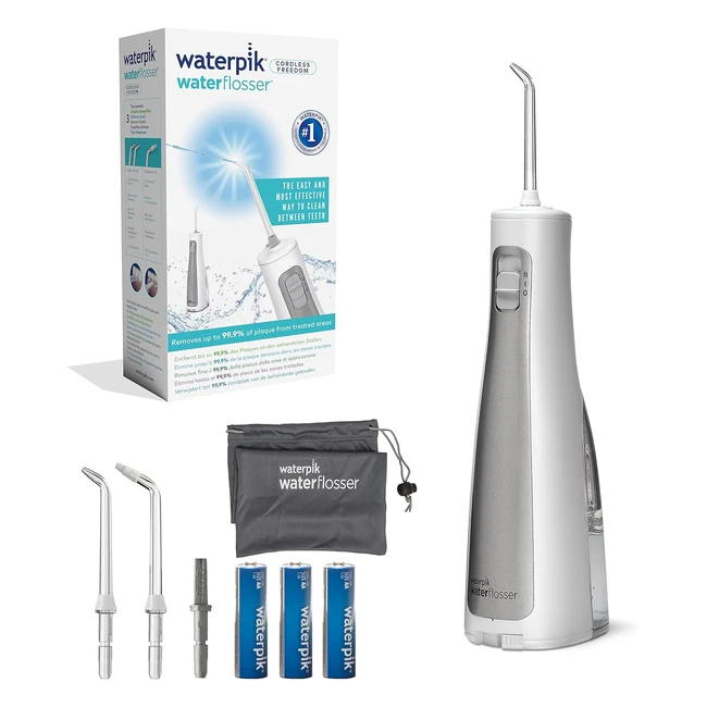 Waterpik Cordless Freedom Water Flosser WF03UK010 - Portable & Waterproof Dental Plaque Removal Tool