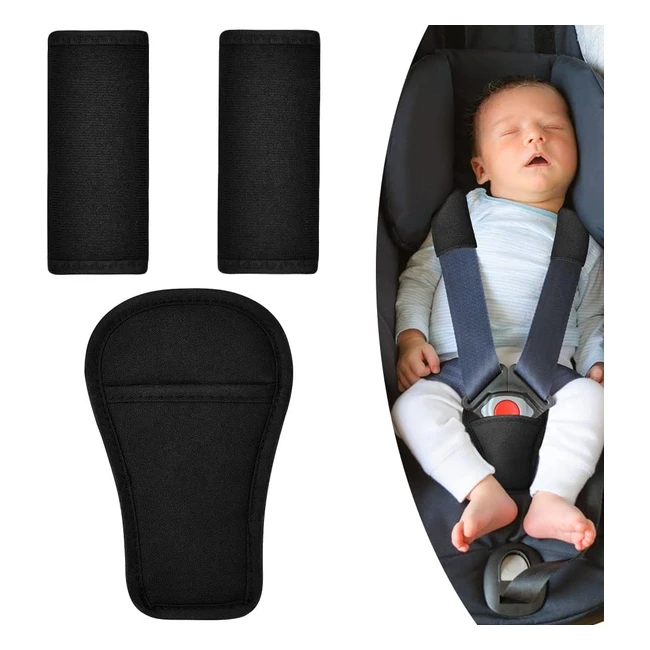 Protector cinturón coche niños Aomig 3pcs almohadilla cinturón seguridad recién nacidos