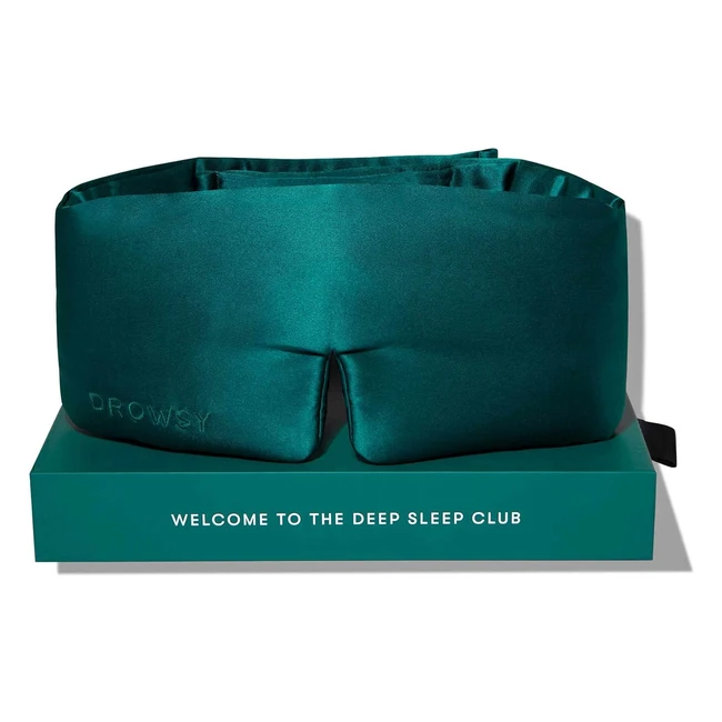 Drowsy Silk Sleep Mask - Luxury Silk Cocoon for Total Darkness - Green Sapphire