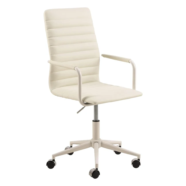 Chaise de bureau en cuir PU blanc Amazon Basics 58x58x103cm