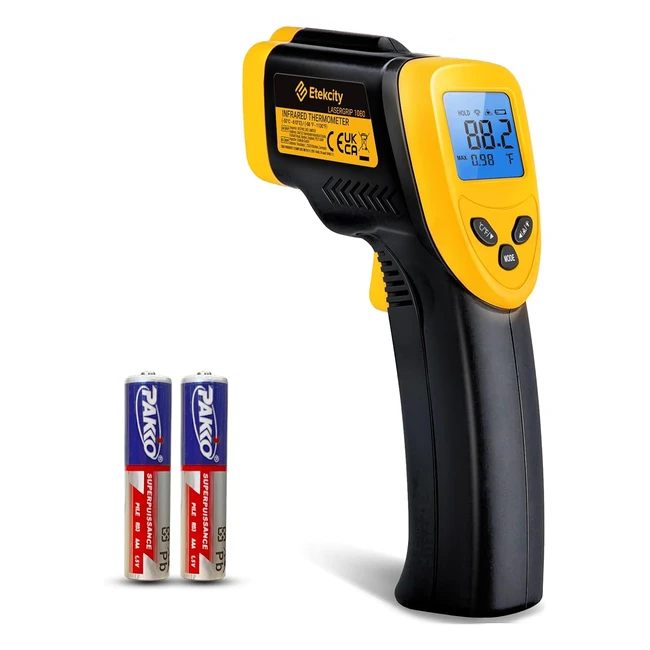 Etekcity Infrared Thermometer 50C-610C/58F-1130F Noncontact Digital Laser Temperature Gun - LCD Display - Cooking, Pizza, Oven, Refrigerator - #ProfessionalAccuracy