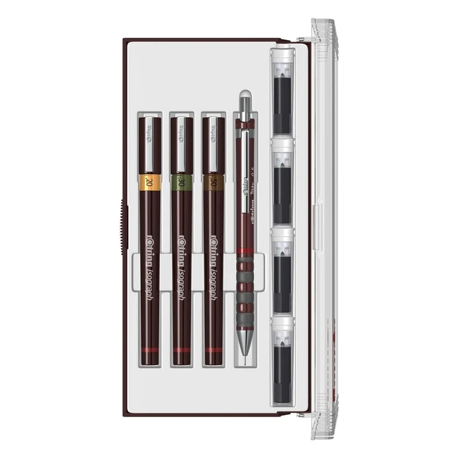 Stylo technique Rotring Isograph Set College Noir 13 largeurs de ligne