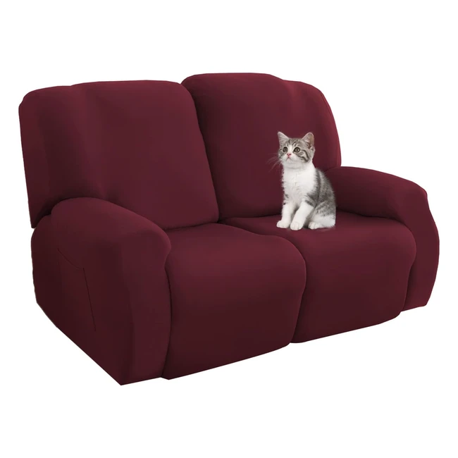 Funda Sofa Reclinable 2 Plazas - Alta Calidad - Transpirable - Resistente - Vino Tinto