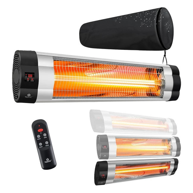 Kesser Infrarotstrahler 2500 Watt - Energiesparend & leise - Inkl. Fernbedienung & Schutzhülle