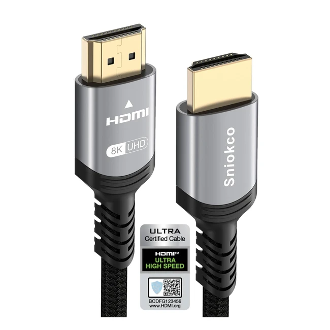 Certified 48Gbps HDMI Cable 15m 10K 8K 4K HDMI 21 Dynamic HDR eARC Dolby Atmos