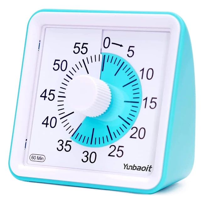 Yunbaoit Visual Analog Timer Silent Countdown Clock Time Management Tool for Kids and Adults Blue