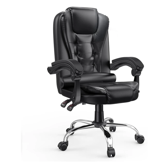 Fauteuil de bureau ergonomique Naspaluro avec large assise rembourrée inclinable