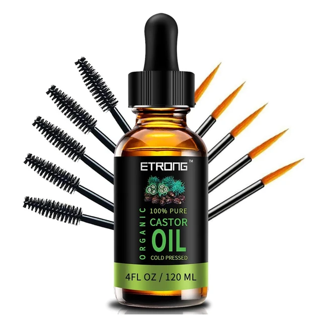 Organic Castor Oil Cold Pressed - Hair, Eyelashes, Eyebrows, Skin - 120ml