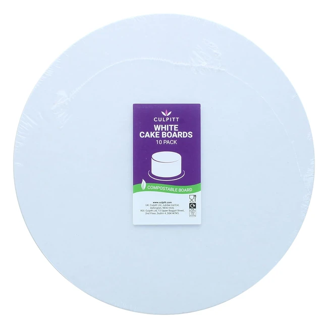 Culpitt 10 White Bio Cake Card - Lightweight Recyclable Compostable - Made in UK
