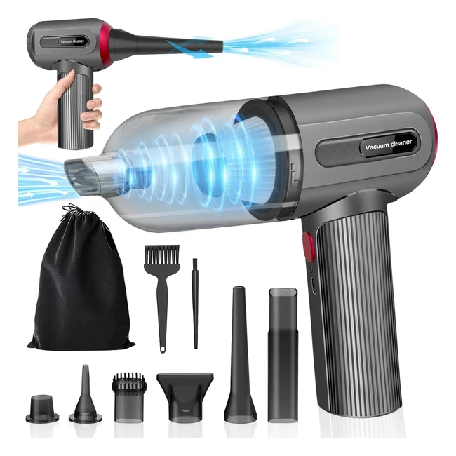 Akofic Aspirabriciole Senza Fili 9000PA - Aspirapolvere Auto Portatile 3 in 1