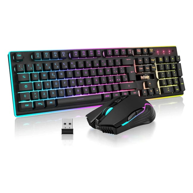 Combo tastiera gaming RedThunder K10 wireless IT layout 3000mAh LED antighosting mouse 7D 3200DPI