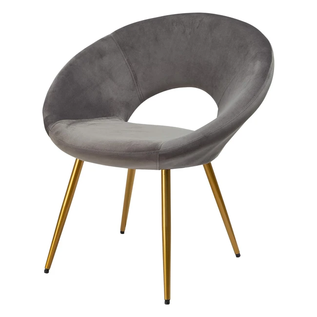 Poltrona Imbottita Velluto Grigio Tortora Baroni Home 55x58x78 cm