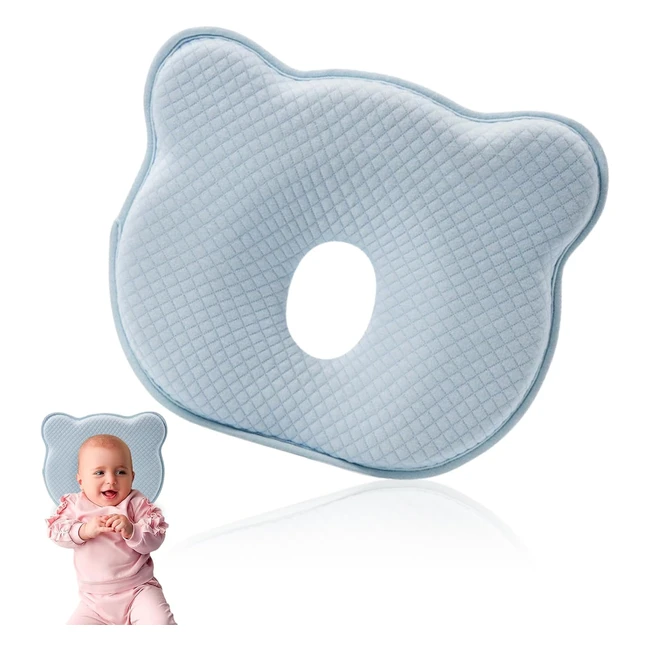 Cuscino Neonato Antisoffoco 100% Memory Foam Traspirante - Bleu