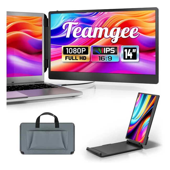 Teamgee Laptop Screen Extender 14 FHD HDR Portable Monitor 13173 Mac Windows Chr