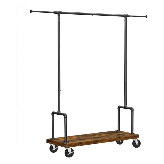 Perchero Extensible VASAGLE RGR110B01 - 2 Barras - Estilo Industrial - Marrn y