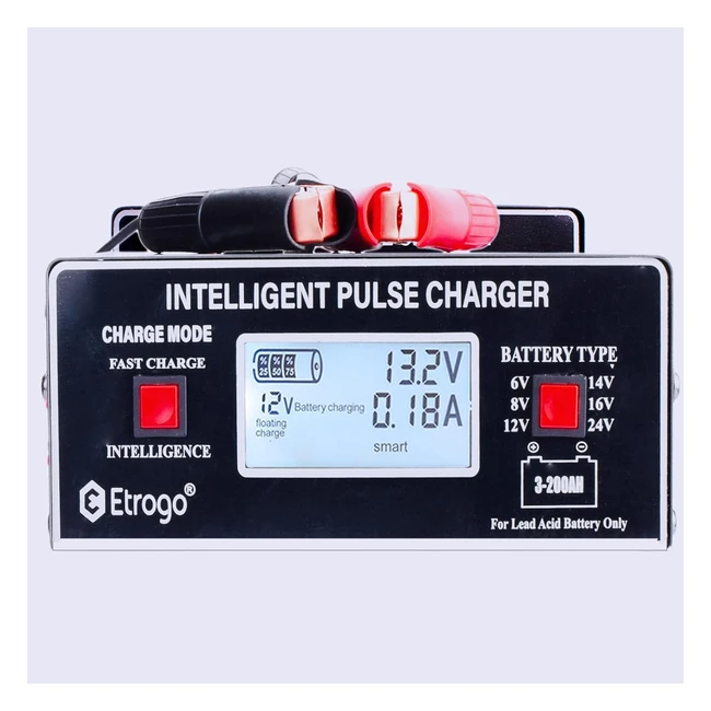 Chargeur Batterie Voitures 6V 8V12V 24V Intelligent et Automatisé 10A LCD Moto Bateau Coffre
