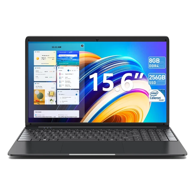 Naclud 156 Inch Laptop 8GB RAM 256GB SSD Celeron Quadcore Up to 28GHz PC Notebo