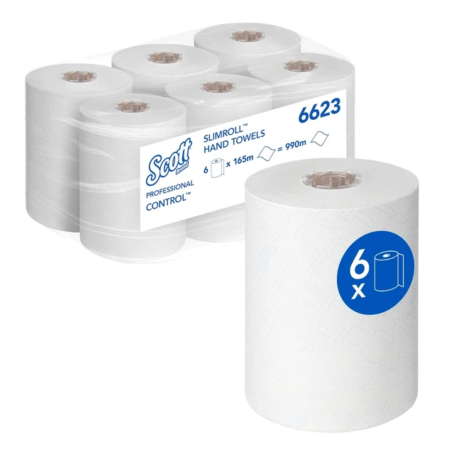 Scott Asciugamani Rotolo Scott Control Slimroll 6623 - 6 Rotoli x 165m Bianchi