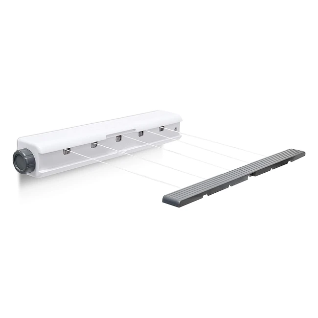 Secador de Pared con Carrete Retrctil - Relaxdays 10018858 - 5 Cuerdas Plsti