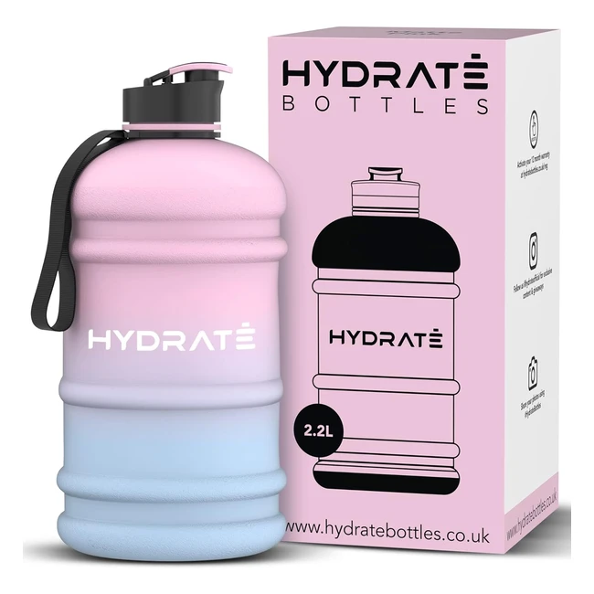 Hydrate XL Jug 22L Water Bottle BPA Free Flip Cap Leak Proof Gym Adults Clear Sp