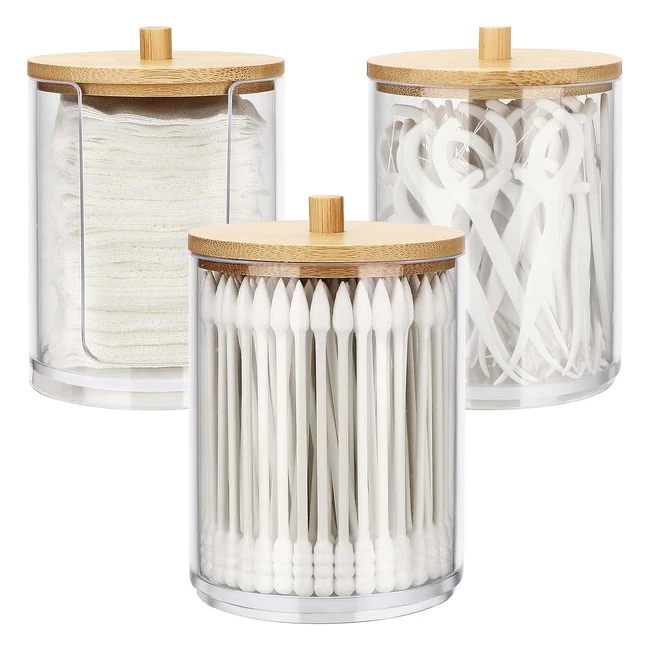 Soportes Acrílicos QTIP con Tapas de Bambú - Miiepls3