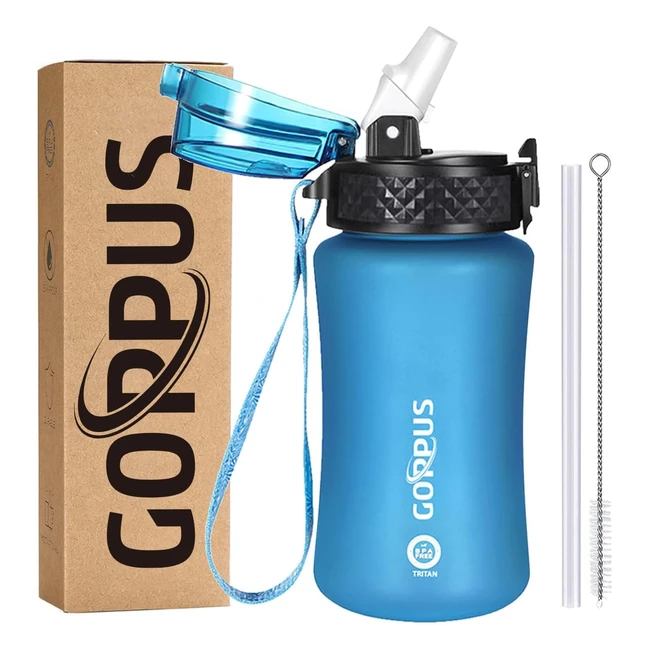 Goppus 350ml12oz Kids Water Bottle with Straw - Leakproof Children's Bottle - BPA Free Tritan Sport Bottle