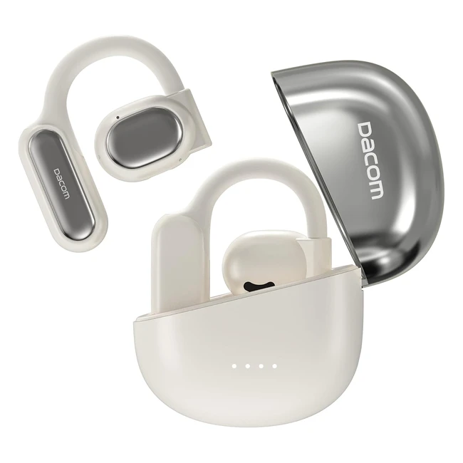 Auriculares Deportivos Dacom Bluetooth 53 Enc Auriculares Abiertos Inalmbricos 45h Tiempo de Reproduccin Blanco