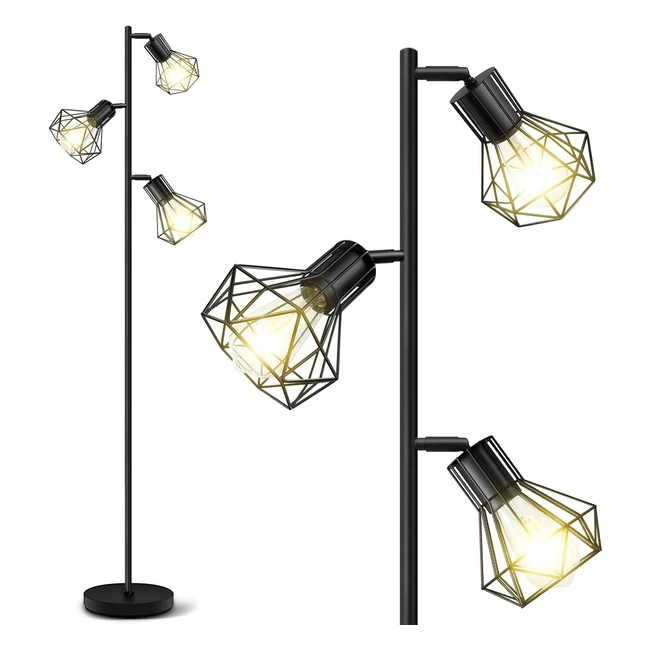 Lámpara de Pie Industrial BBHOME - Diseño Elegante - Ajustable - Ideal para Sala de Estar - Ref. 123456