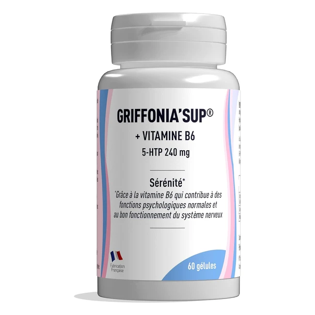 Griffoniasup 5HTP 240mgjour avec Vitamine B6 pour favoriser la srnit - 60