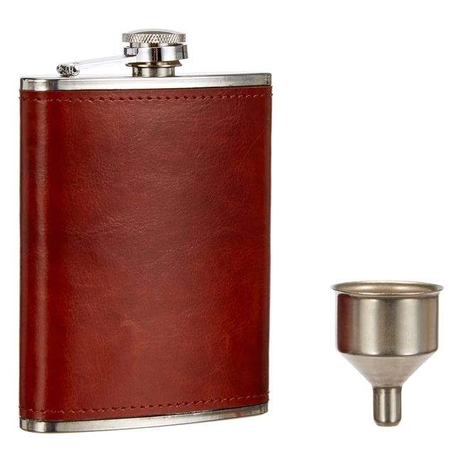 Fiaschetta Acciaio Inox Pelle Nerthus - Vinbouquet - Design Elegante - Capacit