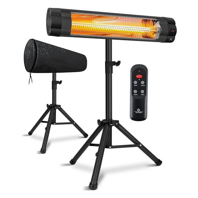 Kesser Infrarotstrahler 2500W mit Fernbedienung - Energiesparend & leise - Hohenverstellbar
