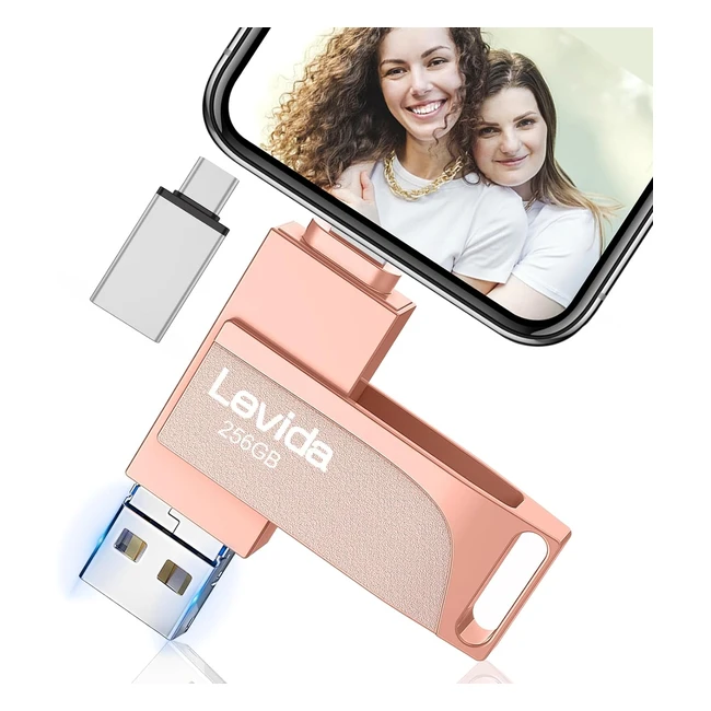 Chiavetta USB 256GB - PhoneLevida - Memoria Esterna - Foto - USB C 30 - 4 in 1 