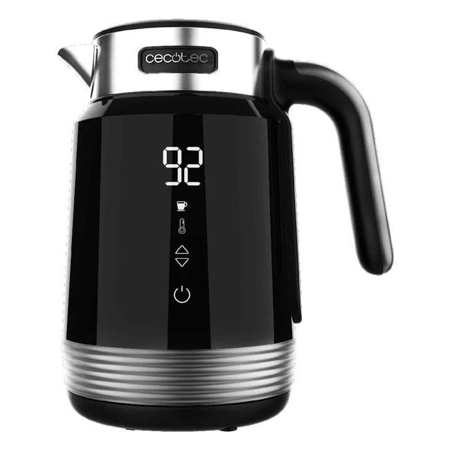 Cecotec Bouilloire Electrique Thermosense 600 Touch Black 17L 2200W Sans BPA Acier Inoxydable LED