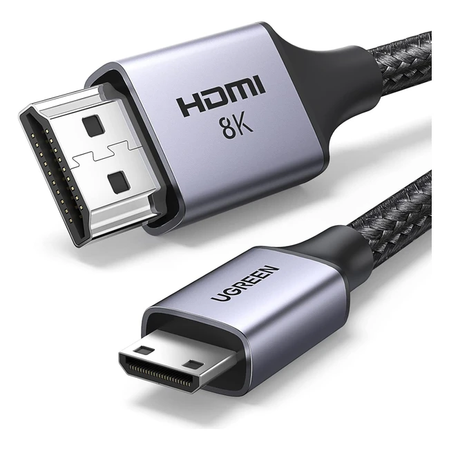 UGREEN Mini HDMI to HDMI 21 Cable 8K 4K 1440P240175144120Hz 48Gbps Ultra High Speed eARC Dolby Vision HDR HDCP Lead Compatible with DSLR Camera Raspberry Pi Capture Card Laptop Monitor TV PS51M
