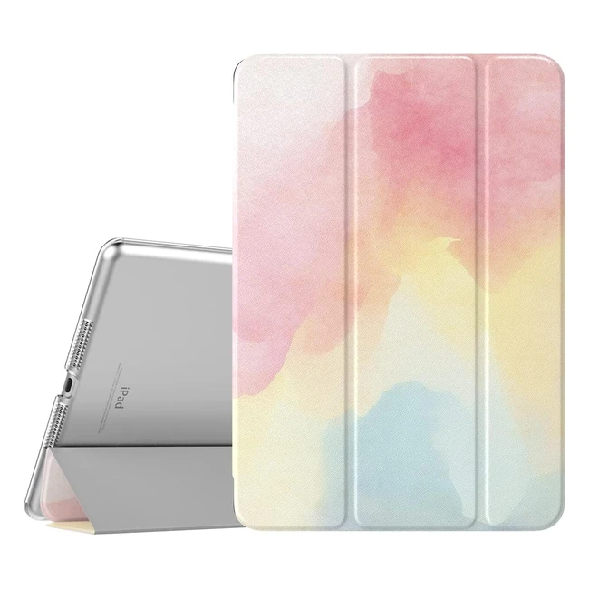 Coque iPad 9/8/7ème génération, housse translucide rigide arc-en-ciel