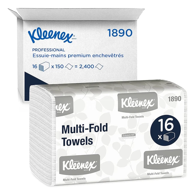 Essuie-mains Kleenex 1890 résistants et absorbants - Lot de 16 paquets