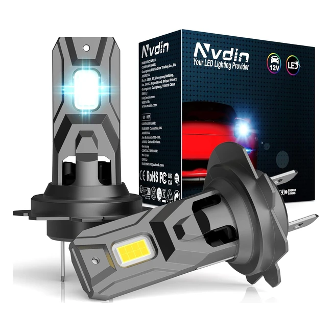 NVDIN H7 LED 18000LM Faro Auto 6000K Set 2 Lampadine