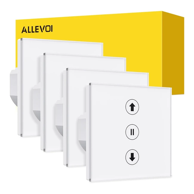 Interrupteur Volet Roulant Connect Allevoi 4pcs 80x80mm - Alexa Google Home - Contrôle Vocal et App
