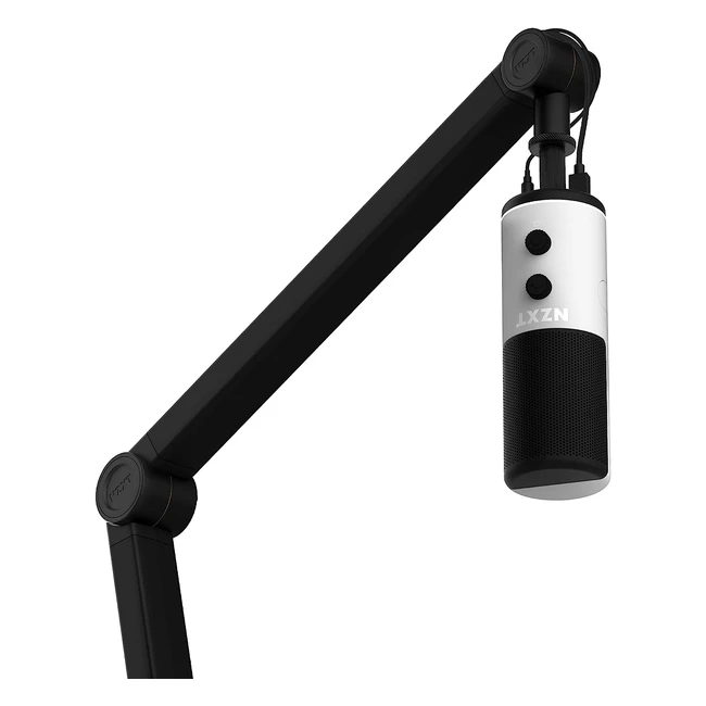 Brazo Articulado NZXT APBOOMAB1 para Micrófono de Transmisión - Almacena Cables USB y XLR - Silencioso y Discreto