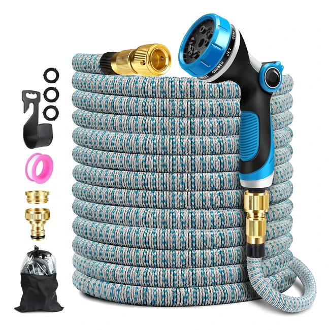 Tubo da giardino Zarsyn estensibile con 10 ugelli di spruzzo - 3750D - 15m