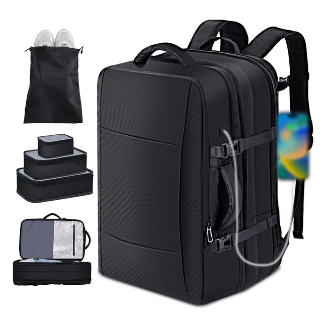 Mochila Viaje Skelo 30L40L Cabina Avion EasyJet Hombre Mujer 17 Pulgadas USB