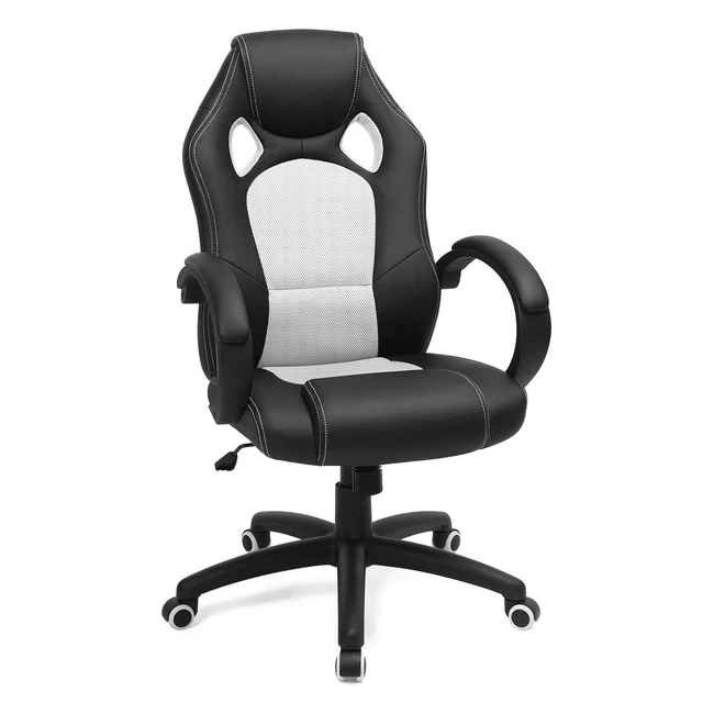 Fauteuil de bureau Songmics Racing Gamer OBG56BW - Confortable  Ergonomique