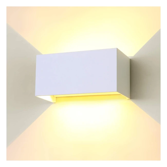 Lampada da parete esterno interno COB LED 24W IP65 bianco caldo angolo regolabil