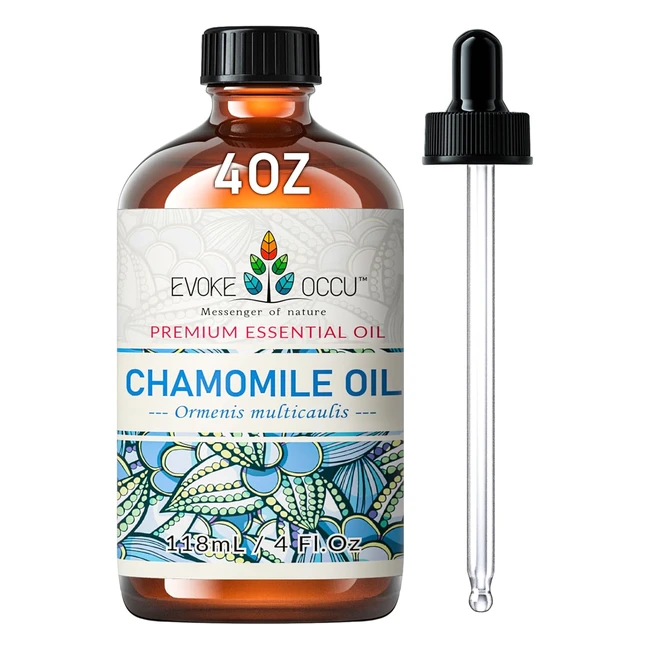 Evoke Occu Chamomile Essential Oil 118ml - Pure Chamomile Oil for Skin Hair - 4 